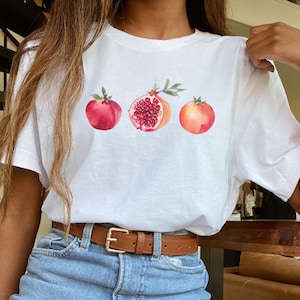 Pomegranate Shirt, Pomegranate T-shirt ,Pomegranate Print, Fruit T Shirt, Pomegranate Gift,Coquette Clothing,Fruit Graphic Tee