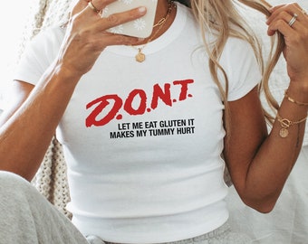 Gluten Free T Shirt, Victim of My Stomach, Gluten Makes My Tummy Hurt, Gluten Free Extra Shirt, Gluten Free Tshirts, Celiac Shirts