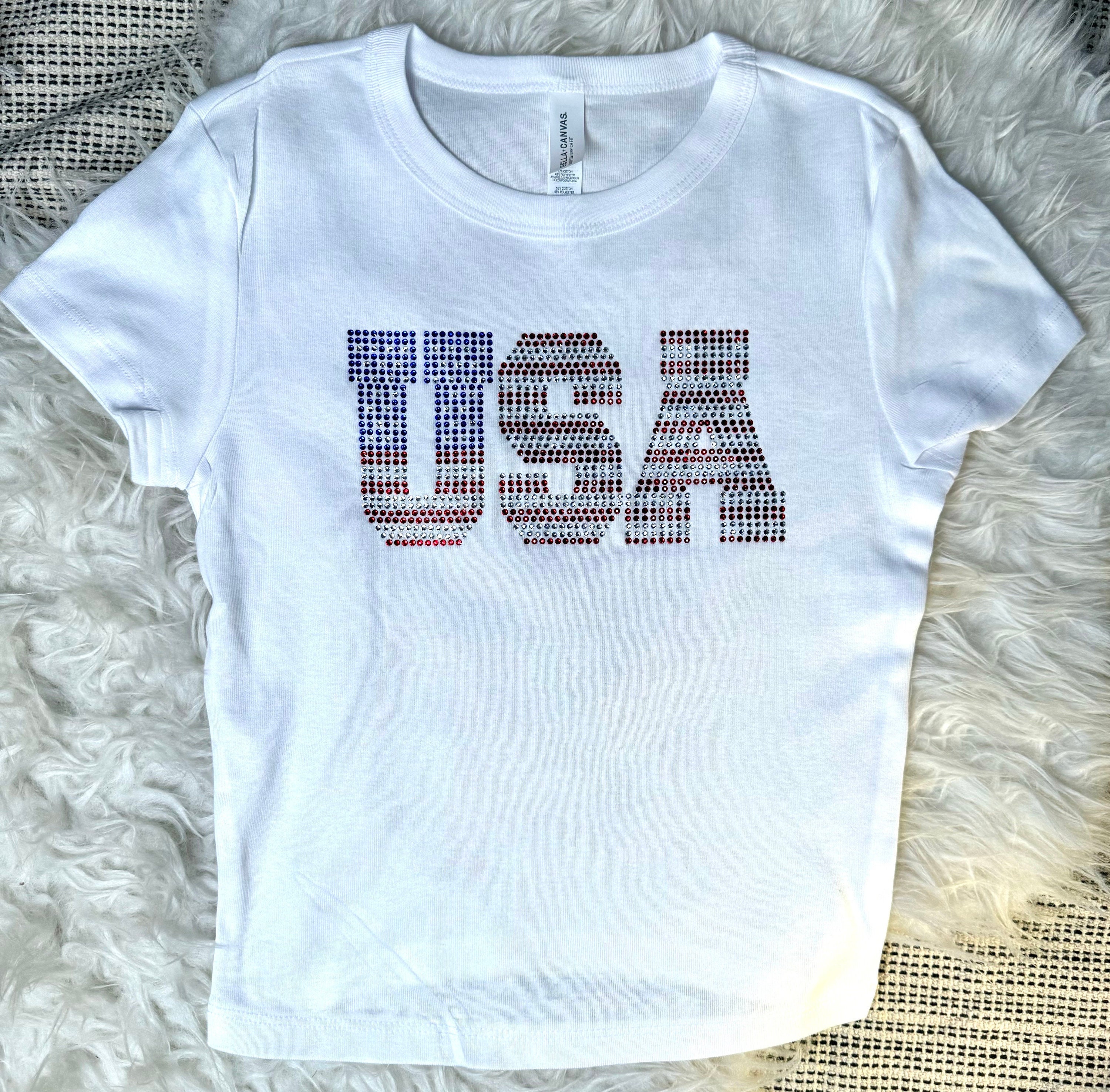 Rhinestone Baby Tee - Etsy