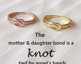Sterling Silver Knot Ring - Mother Daughter Bond