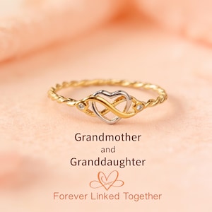 Grandmother and Granddaughter Forever Infinity Band- S925 Stacking Ring,Birthday Gifts,Christmas Gift for Her,Anniversary Gift