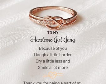 Sterling Silver Knot Ring, Double Band, Friendship Gift