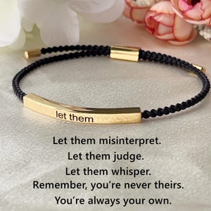 Engraved Gift-Let Them Bracelet,Personalized Bracelet Gift for Her Him,Birthday Gift,Friendship Bracelet,Anniversary Gift,Mom Bracelet