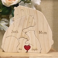 Wooden Bear Family Puzzle,Engraved Family Name Puzzle,Family Keepsake Gift,Gift for Parents,Animal Family,Family Home Decor,Gift for Kids