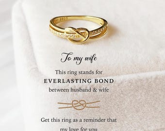 Sterling Silver Knot Ring, Everlasting Bond Double Band, Friendship Jewelry