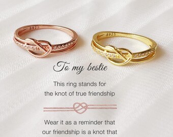 Sterling Silver Knot Ring, True Friendship Double Band