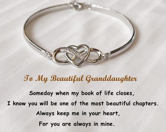 For Granddaughter - I Love You Forever And Always Infinity Heart Bracelet,Friendship Gift,Christmas Gift,Anniversary Gift