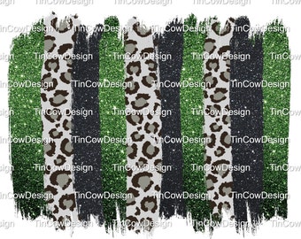 Green Glitter Leopard/Cheetah Brushstrokes PNG Digital Download Background