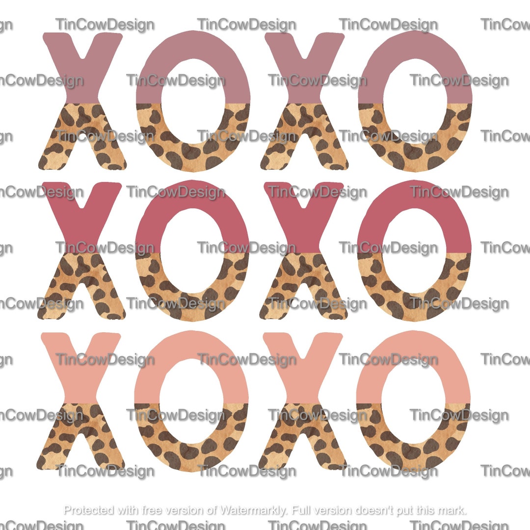 XOXO Hugs and Kisses Leopard PNG Digital Download - Etsy