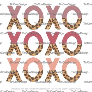 XOXO Hugs and Kisses Leopard PNG Digital Download