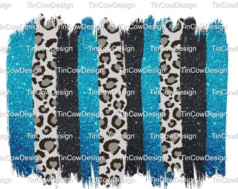 Hellblau Glitzer Leopard/Gepard Brushstroke Hintergrund PNG Digitaler Download