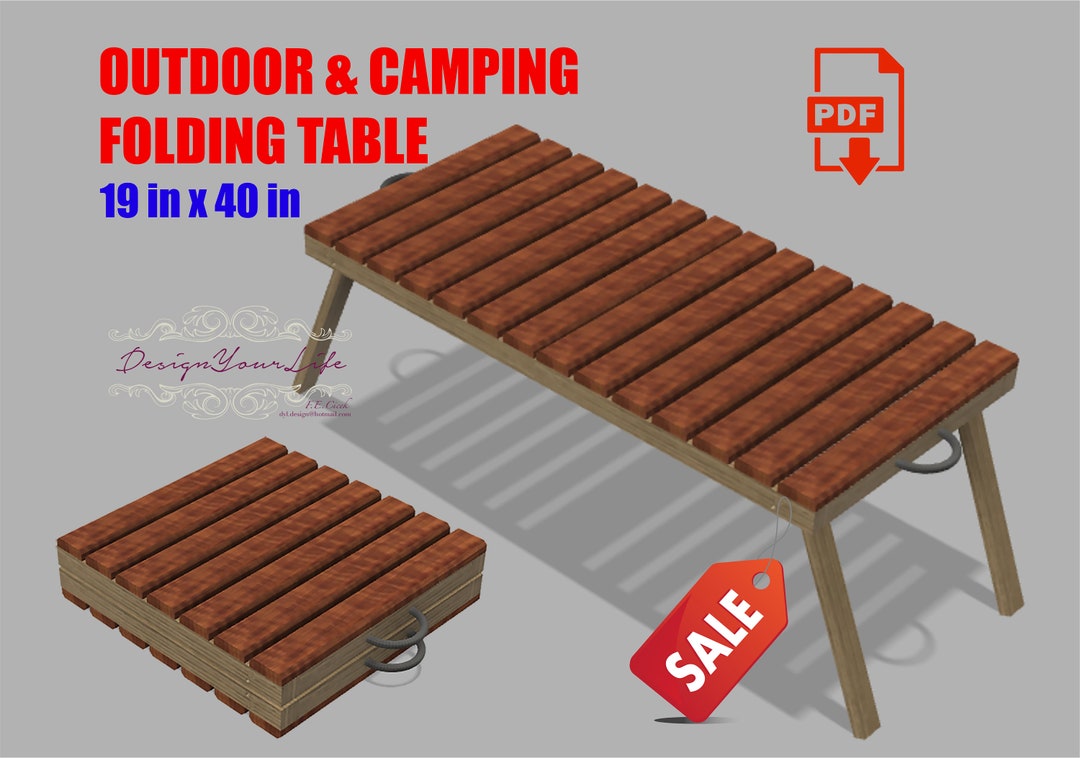 Best Folding Table Plan Camping Outdoor Wood Table DIY Plan Etsy