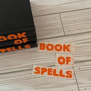 Halloween Book Decals | Book of Spells |  Stacked Book Label | Decorative Book  Stickers | Book Spine Stickers |  Halloween Stickers