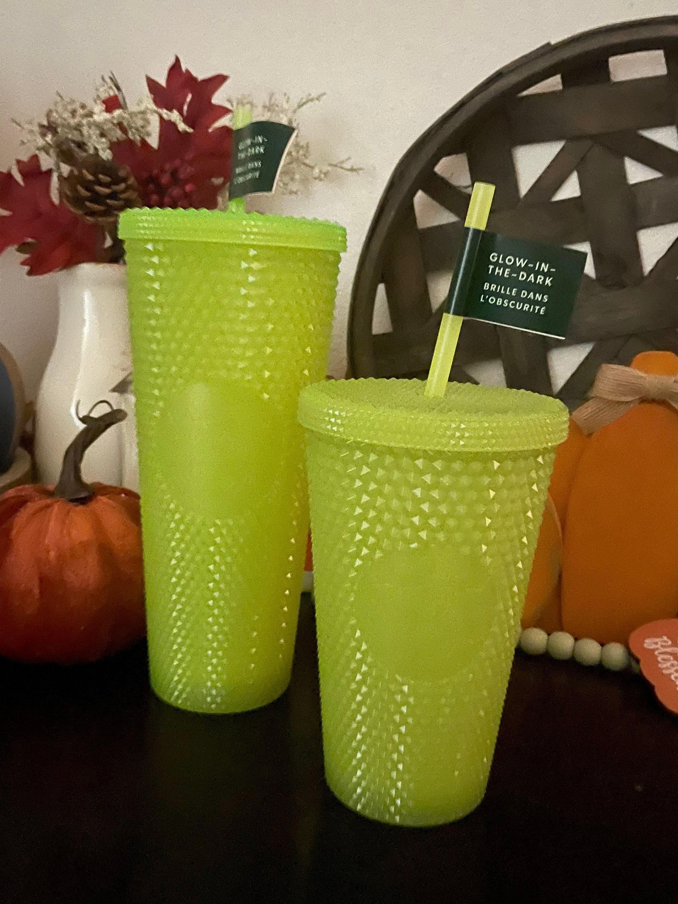  Starbucks 2022 Halloween Glow in the Dark Key Chain Ornament  Lemon Grass Green : Home & Kitchen