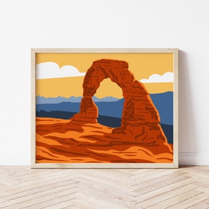 Parque Nacional Minimalista Arte Parque Nacional Arches Arte Parque Nacional Abstracto Cartel minimalista Parque Nacional Arches Impresión Nacional de Utah