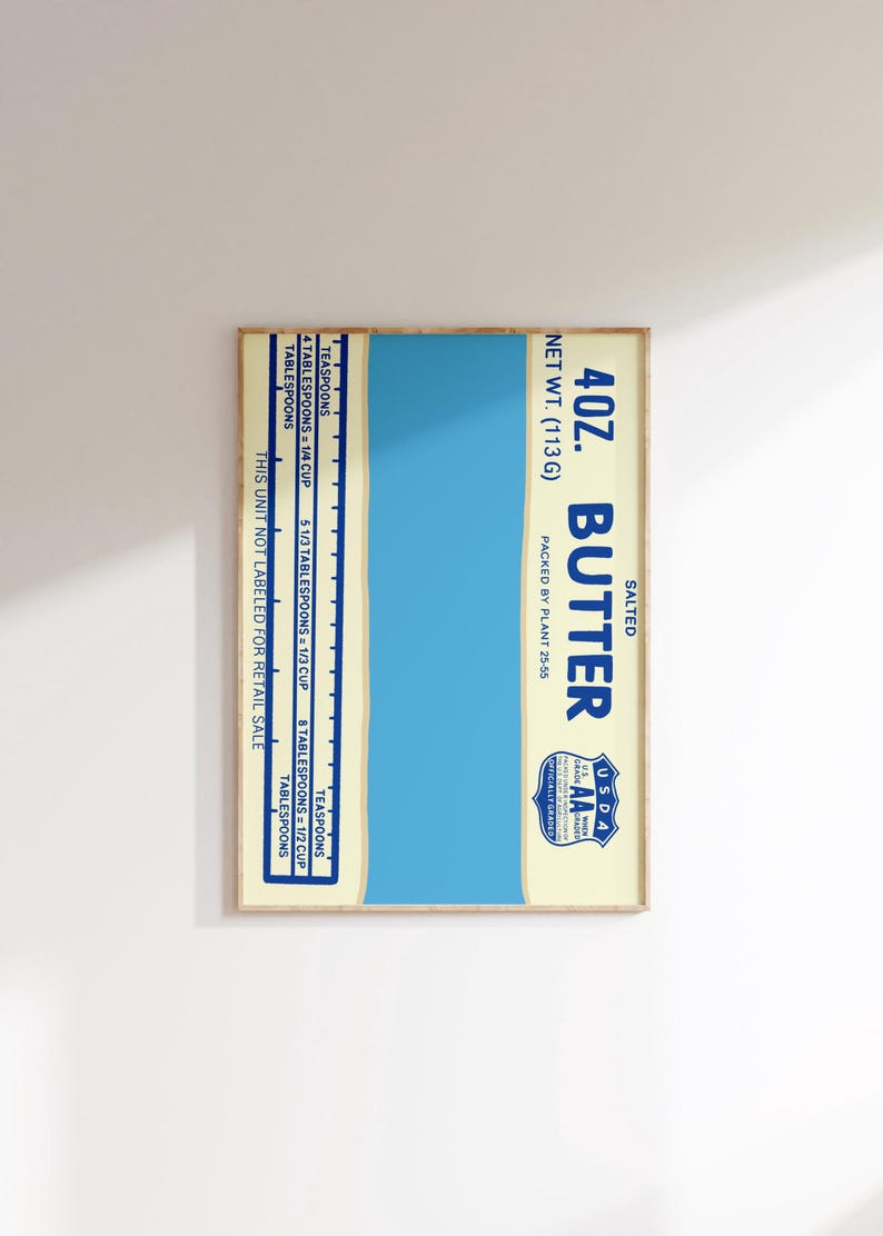 Butter Art Print for Funny Kitchen Art Print