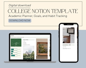 Notion Template for College Students Assignment Tracker for College Students College Planner Aesthetic Notion Template College