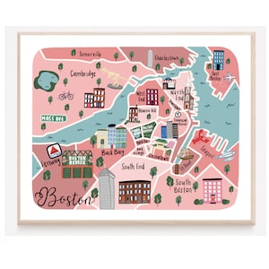 Boston Map Print für Druck von Boston Map Kunstdruck Boston Art Boston City Kunstdruck für Wanddekoration Boston Art Wall Print