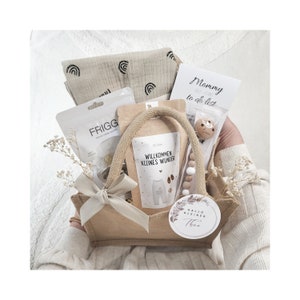 Geschenk für frischgebackene Mama und Baby, beige, Geschenk für Babyparty image 1