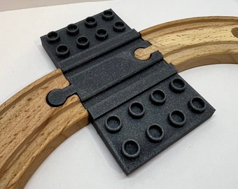 Wooden Train Track to Duplo Adapter