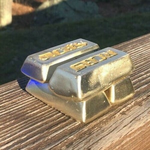 Mini Brass Ingots / Bars - Total 2LB12OZ - 3LBS - Jewelry - Hand Poured 4 Pieces Total