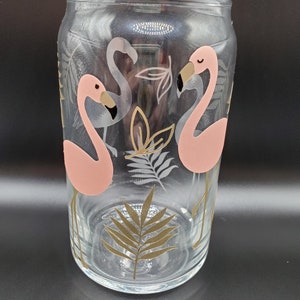Flamingo Design 16oz Glass Can Cup – The Water Lily Co