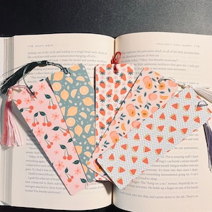 Marque-pages Feelin' Fruity | Marque-page Fruits | Marque-pages faits main | Cadeau pour amoureux des livres | Marque-page mignon | Cadeau pour elle | Amateurs de livres