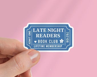 Late Night Readers Club Kindle Aufkleber: Buchliebhaber Vinyl Aufkleber - Stocking Stuffer For Reader