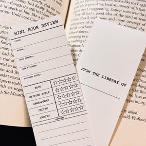 Book Lover Gift: Mini Reading Tracker Bookmark (Library Card Style)