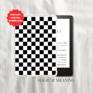 Black Checker Kindle Insert Kindle Basic Kindle Oasis, Kindle Paperwhite, Kindle Skin, Book Gifts For Her Wife Girlfriend Kindle Wrap