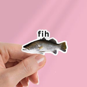 Fih Fish Meme Sticker: Funny Vinyl Decal - Stocking Stuffer