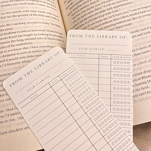 2025 Reading Library Book Tacker | Library Card Bookmark | Vintage Library Bookmark | Book Tracker | Book Lover | Birthday Gift | Christmas