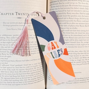 Gay Vibes Bookmark: LGBTQIA+ Pride Gift with Tassel - Stocking Stuffer For Reader