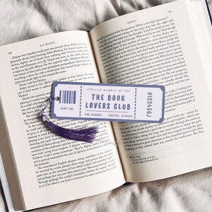 Marcapáginas del Club de Amantes de los Libros / Tarjeta de Biblioteca / Bonito Marcapáginas de Otoño / Regalo para Amantes de los Libros / Club de Lectura / Mujer / Regalo de Cumpleaños de Navidad