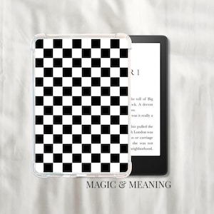 Black Checker Kindle Insert Kindle Basic Kindle Oasis, Kindle Paperwhite, Kindle Skin, Book Gifts For Her Wife Girlfriend Kindle Wrap