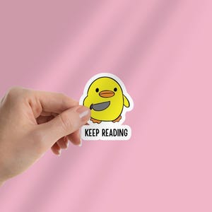 Duck With Knife Kindle Sticker: Book Lover Gift - Stocking Stuffer For Reader
