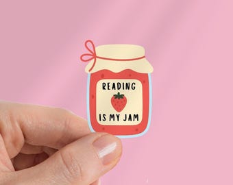 Reading is My Jam Kindle Sticker: Funny Book Lover Laptop Decal