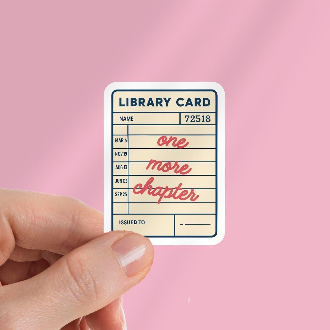 Library Card Kindle Sticker: "one More Chapter" Book Lover Decal ...