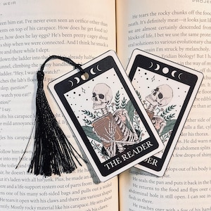 Marcapáginas de Tarot Esqueleto para Lector: Regalo Gótico de Libro - Regalo para Lector