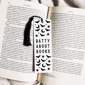 Halloween Bat Bookmark: Spooky Book Lover Gift with Tassel - Stocking Stuffer For Reader