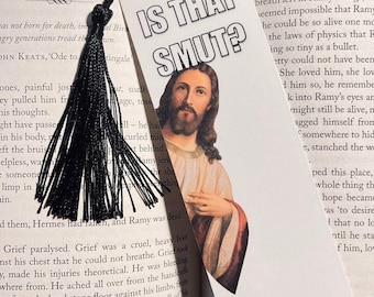 Is That Smut? Bookmark: Peeking Jesus Design, Funny Book Lover Gift