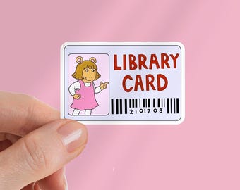 Library Card Vinyl Sticker: Book Lover Gift, Laptop Decal - Stocking Stuffer For Reader