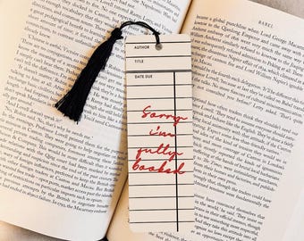 Library Card Bookmark | Sorry I'm Fully Booked