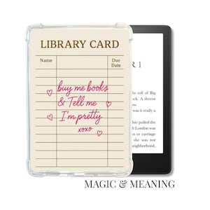 Library Card Kindle Insert: Printable E-Reader Background (Digital Download) - Stocking Stuffer For Reader
