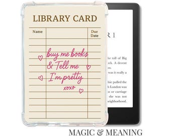 Library Card Kindle Insert: Printable E-Reader Background (Digital Download) - Stocking Stuffer For Reader