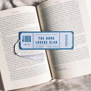 Marcapáginas del Club de Amantes de los Libros / Tarjeta de Biblioteca / Bonito Marcapáginas de Otoño / Regalo para Amantes de los Libros / Club de Lectura / Mujer / Regalo de Cumpleaños de Navidad