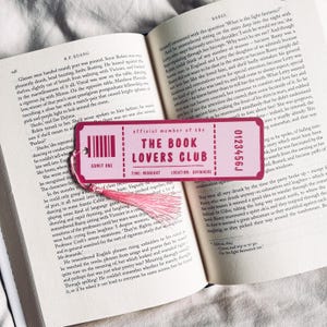 Book Lovers Club Lesezeichen | Bibliotheksausweis Niedliches Herbst Lesezeichen Geschenk für Buchliebhaber | Buchclub | Weiblich | Weihnachten Geburtstagsgeschenk