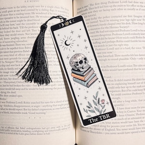 The TBR Skeleton Tarot Karten Lesezeichen Lesezeichen für Bücherwurm Lesezeichen Geburtstagsgeschenk Booktok Lesezeichen Lesezeichen Geschenke für Leseratten Lesezeichen