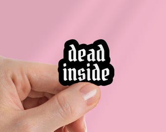 Dead Inside Kindle Sticker: Bücherwurm Laptop Aufkleber