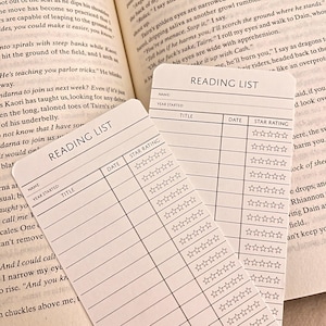 Book Lover Gift Bookmark, Library Card Style Reading Tracker (18 Titles)